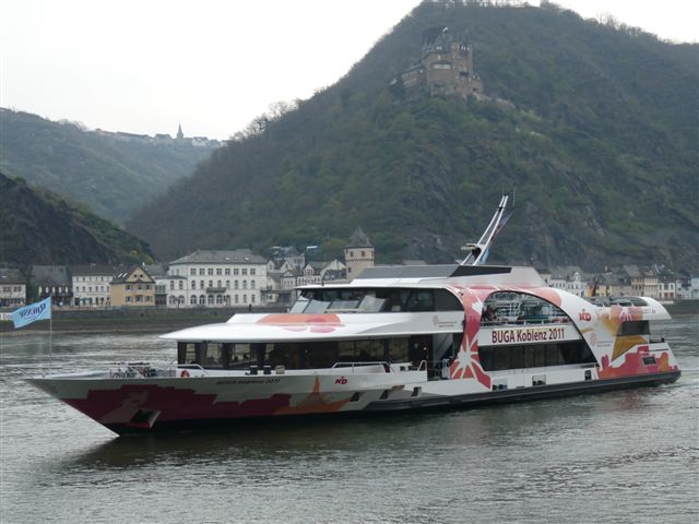 2010-04-12 St. Goar 024WB. Mit dem BUGA-Schiff zurück von St. Goar nach Koblenz