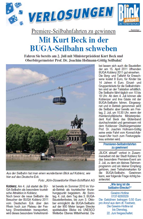 Blick Aktuell 19.6.2010, S.11 Anzeige Gewinn Seilbahn