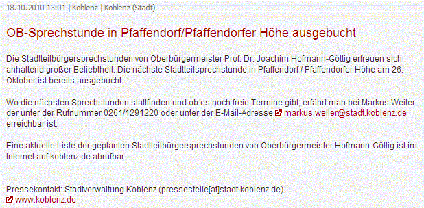 prport 18.10.2010 ausgebucht