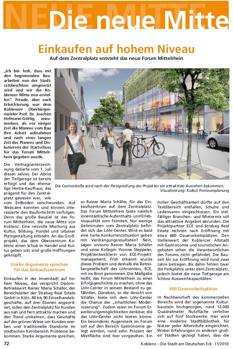 Sonderdruck Blick aktuell 24.11.2010, S.72 Zentralplatz