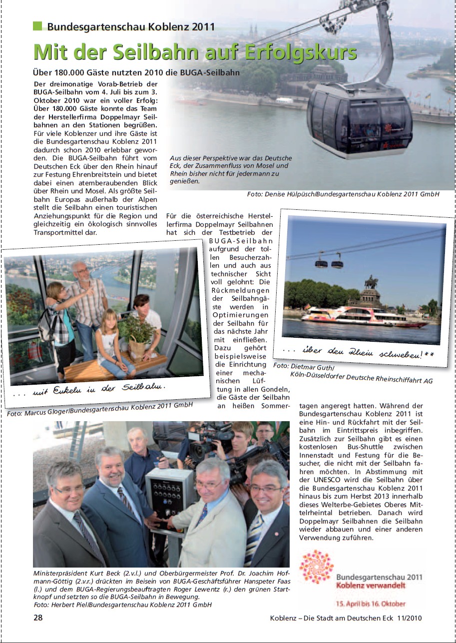 Sonderdruck blick aktuell 24.11.2010, S.28 Seilbahn