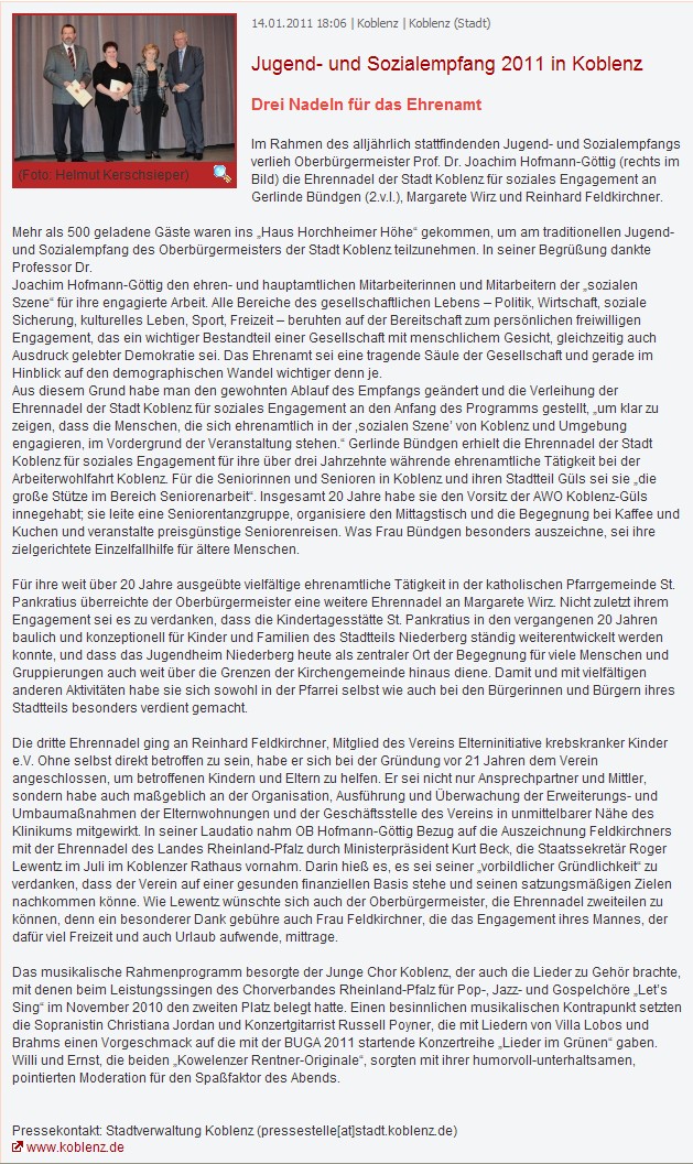 prport 14.1.2011, Sozialempfang