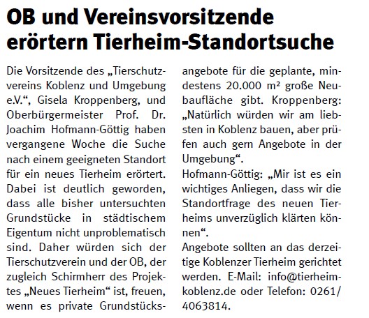 Karthäuser 2-2011, S.10 Tierheim