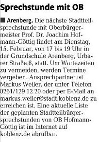 rz 9.2.2011, S.19 Sprechstunde