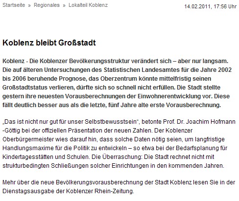 rz online 14.2.2011 Koblenz