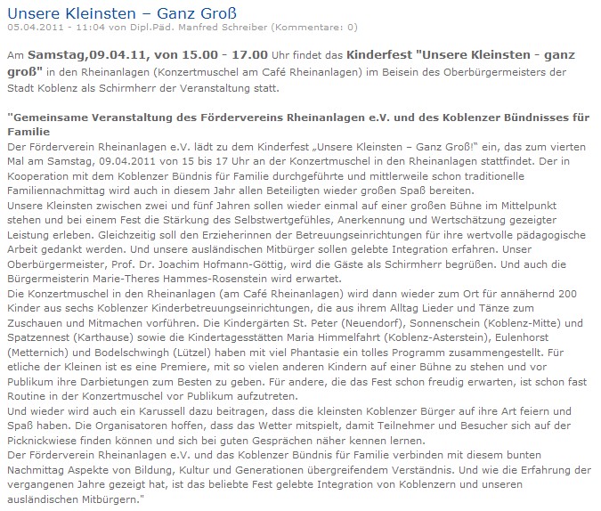 Medienkiosk 5.4.2011 Kleinen Groß