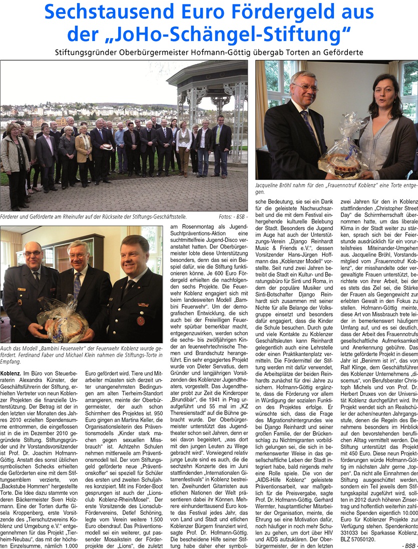 ba 9.4.2011, S. 14 JoHo-SchängelSiftungShowDoc