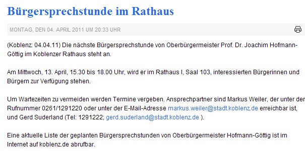 rem 4.4.2011, Bürgersprechstunde