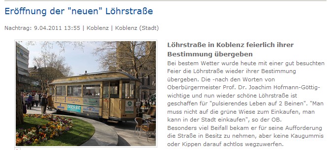 Medienkiosk 9.4.2011, Auszug Löhrstr.