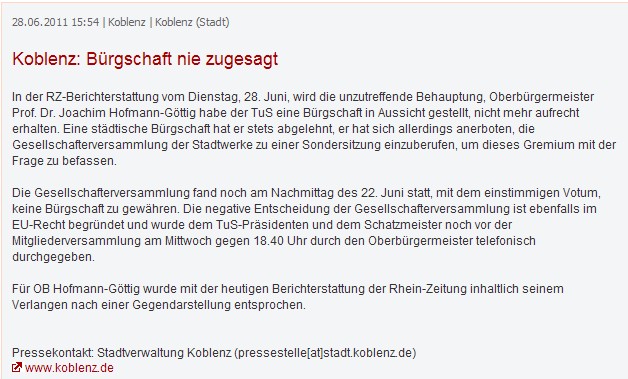 prport 28.6.2011 Bürgschaft