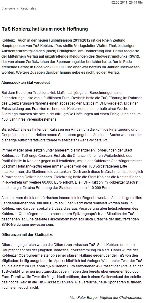 rz online 2.5.2011 Tus