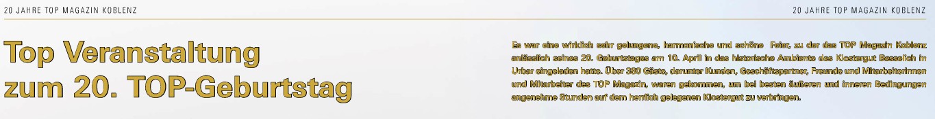 Top Maga sommer 2011, S.008-009-1 20 Jahre