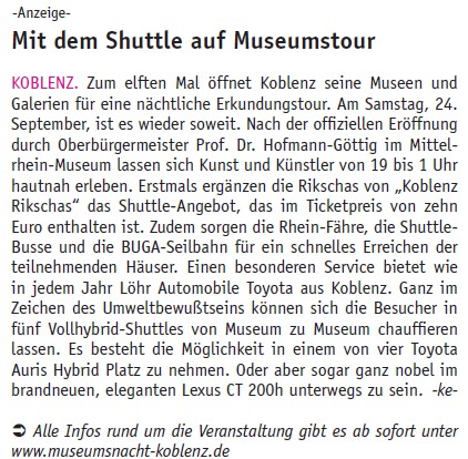 koerl 23.9.2011, S. 6 Museumsnacht