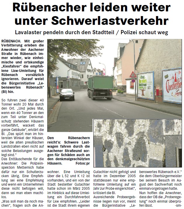 loka 7.8.2011, S. 18 Rübenacher Verkehr