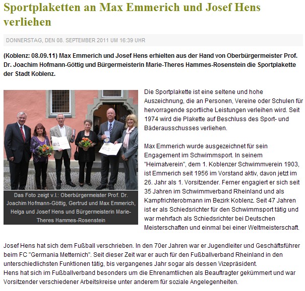 rem 8.9.2011, Sportplakette