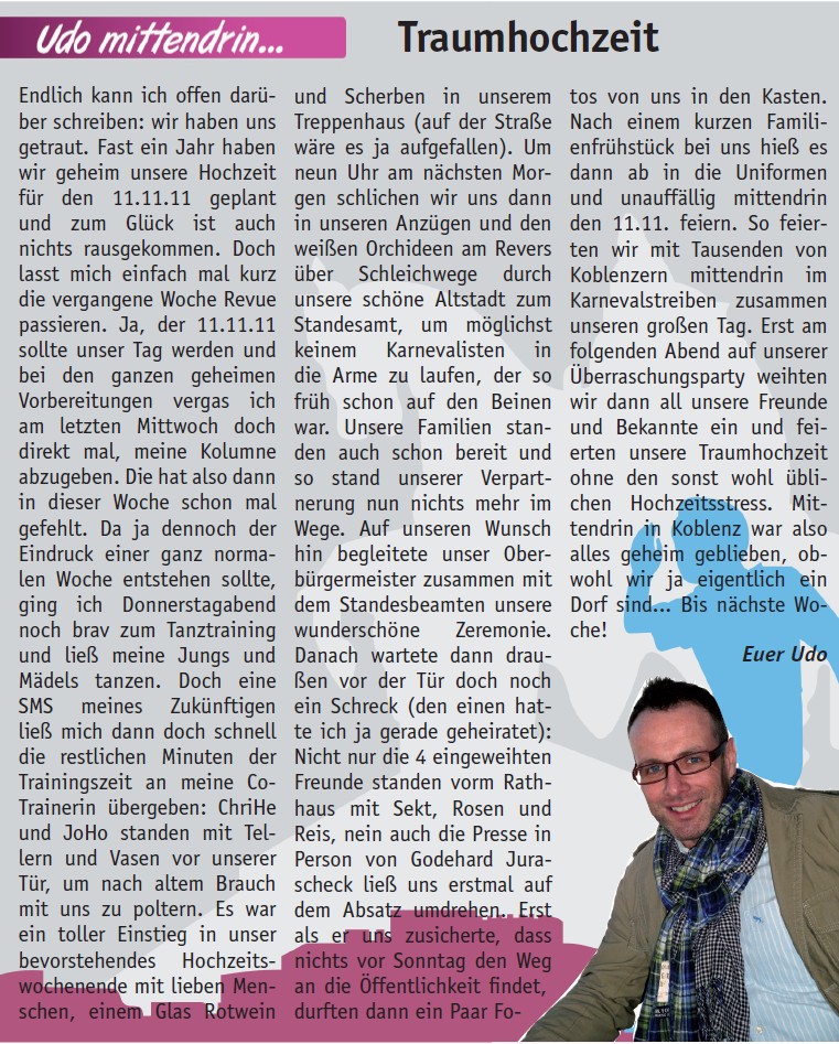 koerl 18.11.2011, S. 3 Kolumne Udo