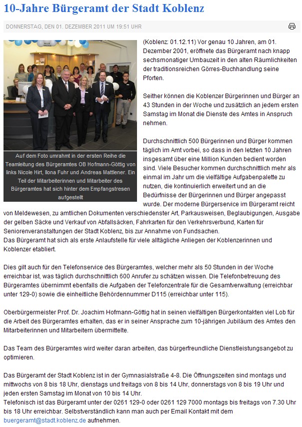 rem 1.12.2011 10 Jahre Bürgeramt