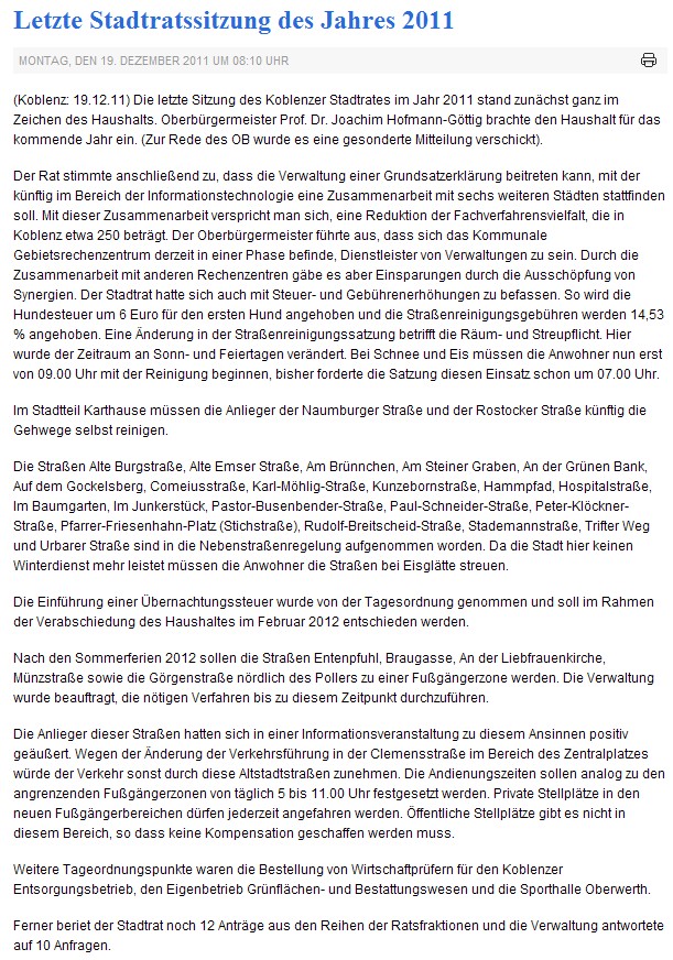 rem 19.12.2011, Stadtratssitzung