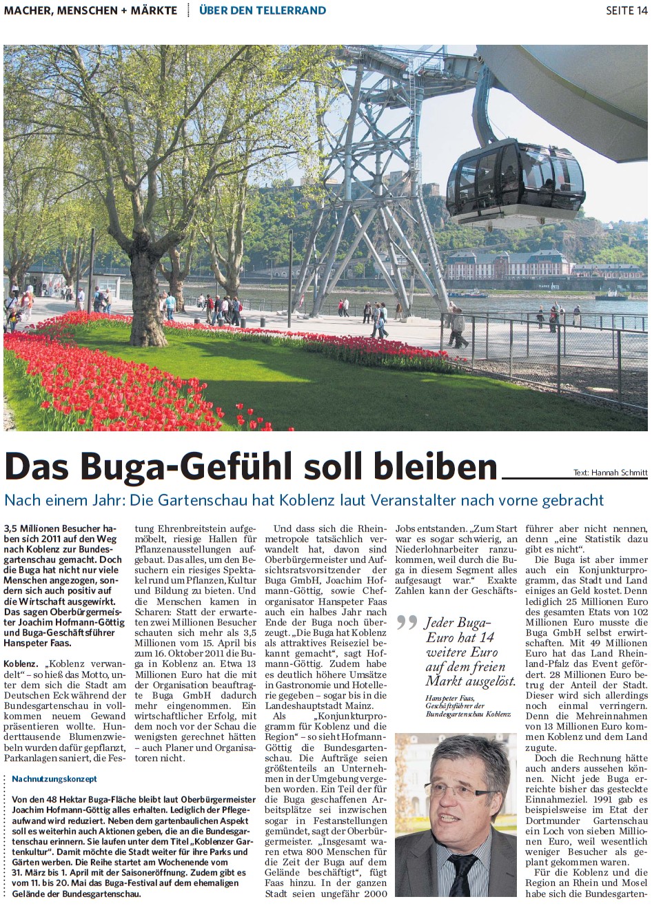 Trierer Volksfreund 29.3.2012, S. 14 BuGa-1