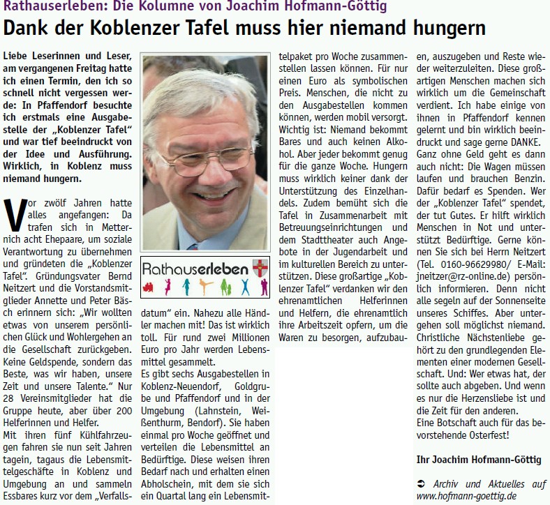 koerl 5.4.2012, S. 12 Kolumne JHG
