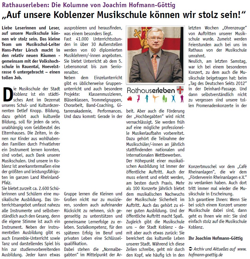 koerl 18.5.2012, S. 16 Kolumne Musikschule