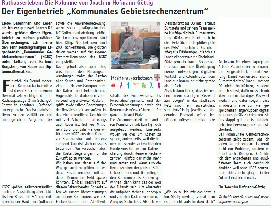 koerl 20.7.2012, S. 8 Kolumne