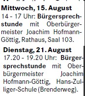 loka 15.8.2012. S. 10 Sprechstunden