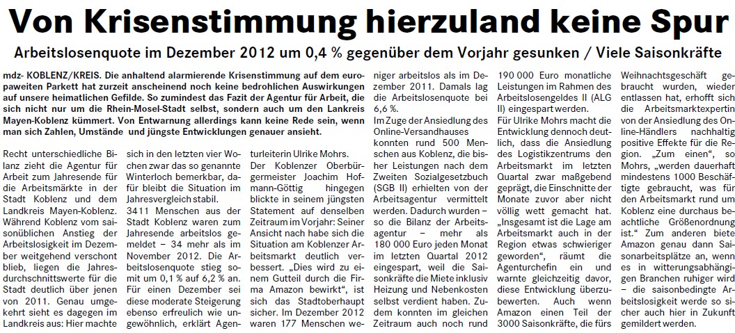 lpka 9.1.2013, S. 16 Wirtschaft