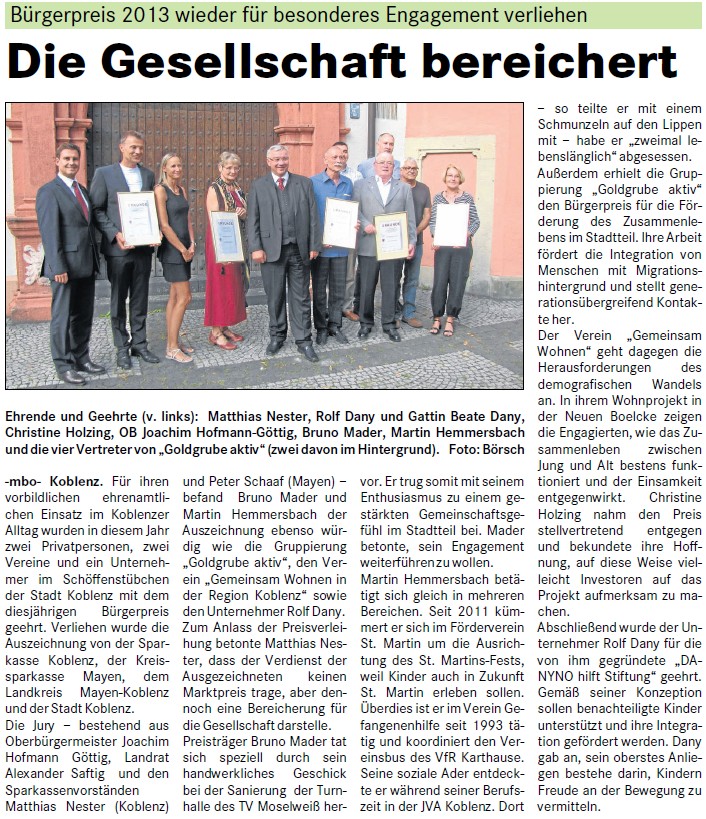 suso 25.8.2013, S. 1 Bürgerpreis