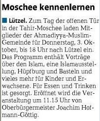 rz 25.9.2013, S. 20 Moschee