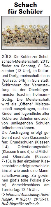 loka 27.11.2013, S. 4 Schach