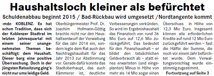 loka 6.11.2013, S. 1 zu S. 3 Haushalt