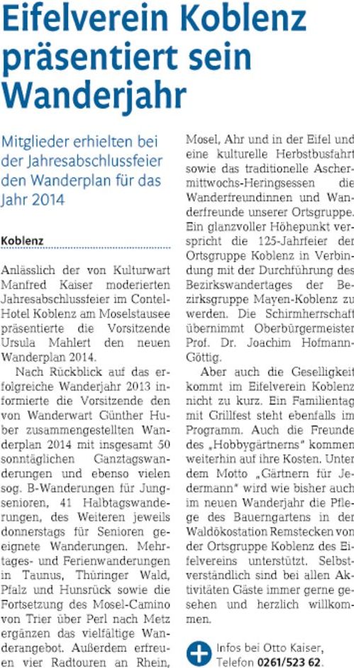 rz 17.1.2014, S. 32 Eifelverein50576a970acc55f3