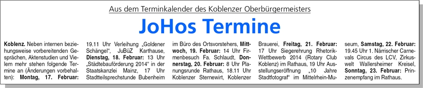 ba 15.2.2014, S. 15 Termine