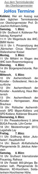 ba 1.3.2014, S. 29 Termine