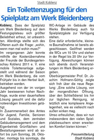 ba 19.4.2014, S. 38 Toilettenzugang