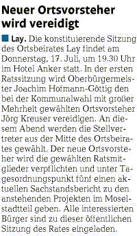 rz 12.7.2014, S. 20 Ortsvorsteher