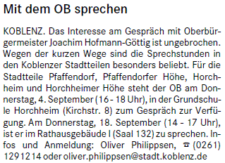 loka 27.8.2014, S. 1 sprechstunde