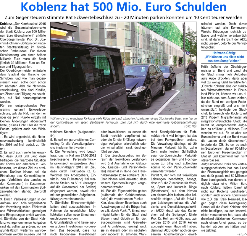 ba 11.10.2014, S. 2 Ko Finanzen