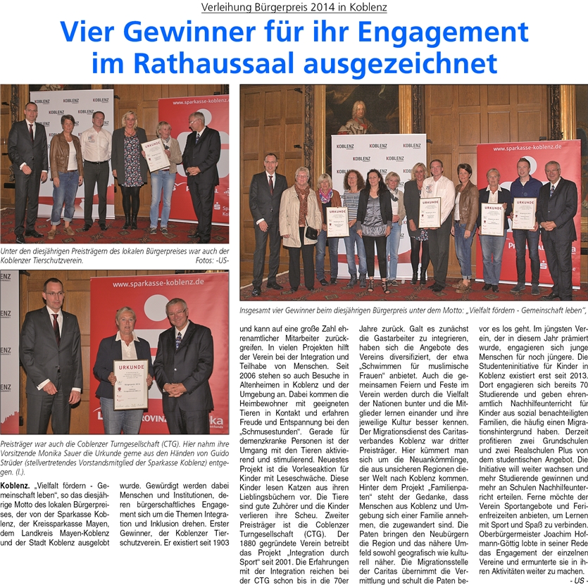 ba 4.10.2014, S. 12 Bürgerpreis zu S. 1