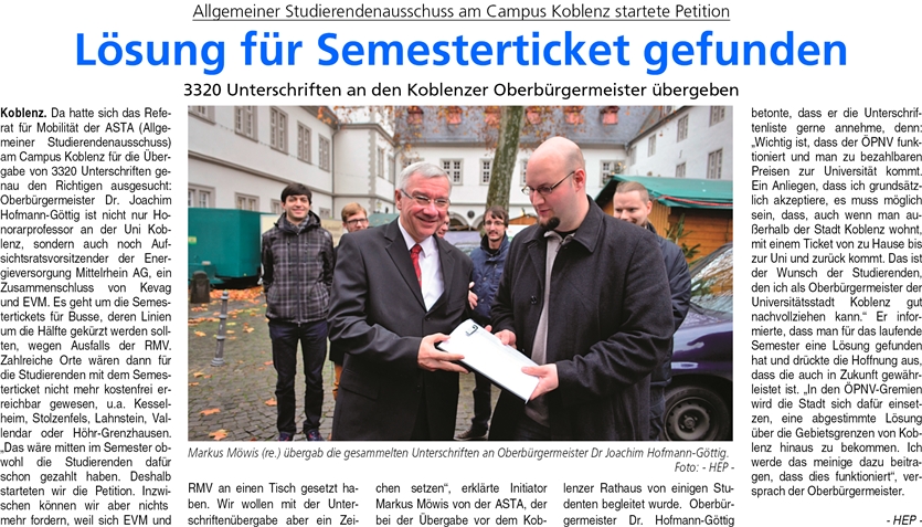 ba 10.1.2015, S. 23 Semesterticket