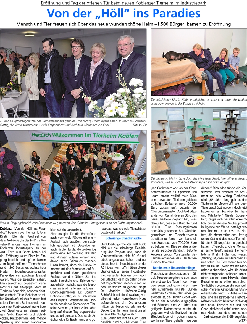 ba 5.3.2015, S. 6 Tierheim