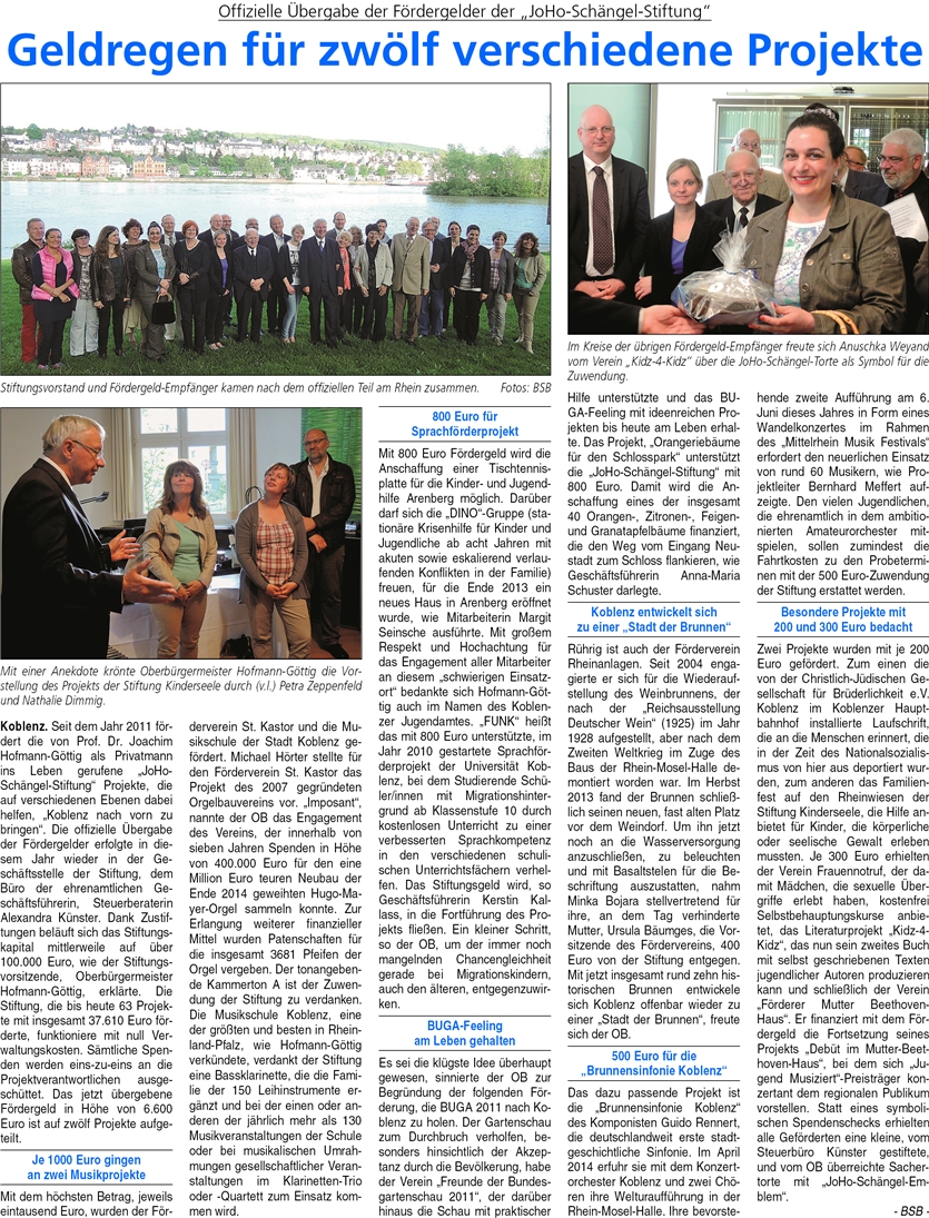ba 14.5.2015, S. 20 JoHoSchängelstiftung