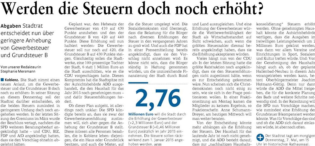 rz 6.5.2015, S. 11 Haushalt692787c4cd9ed703