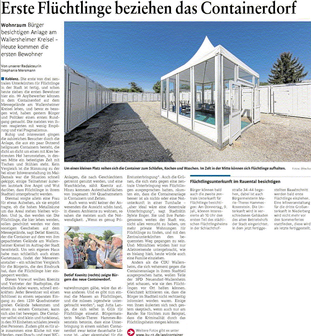 rz 2.7.2015, S. 11 Flüchtlingsunterkünfte W.