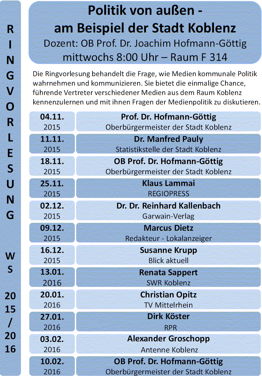 JHG Ringvorlesung ab 4.11.2015 WS 2015_16 Uni Koblenz