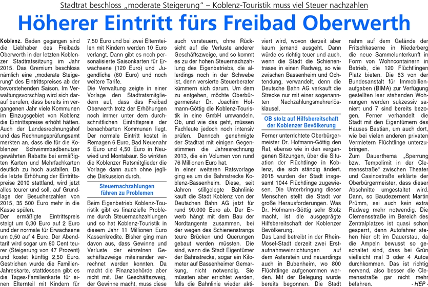 ba 7.1.2016, S. 6 Stadtrat