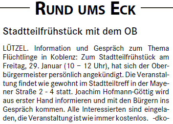 loka 27.1.2016, S. 18 Stadtteilfrühstück