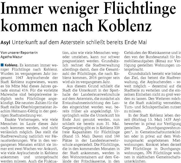 rz 20.5.2016, S. 19 Flüchtlinge145701220fef3594