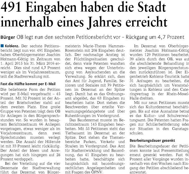 rz 6.5.2016, S. 20 Petitionsbericht7bb3d48d8f3f5d19